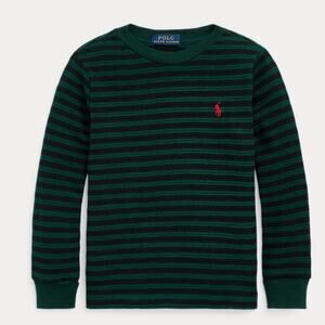 Polo Ralph Lauren - Boys - Striped Long-Sleeve Tee- Green - Size L 14-16